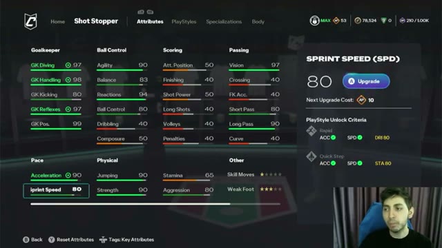 بهترین بیلد متعادل برای دروازه‌بان Level 100 در FC26 Pro Clubs