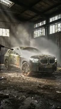 شستشوی حرفهای و نظافت فوقالعاده BMW XM با فشار آب و کف