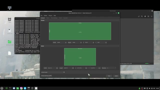 آموزش نصب و راه‌اندازی قلم نوری در لینوکس با استفاده از OpenTabletDriver