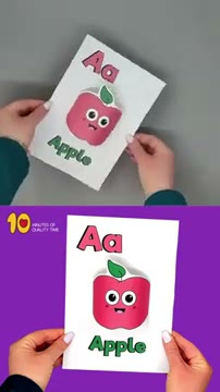 آموزش ساخت کاردستی سه بعدی حرف A برای کودکان