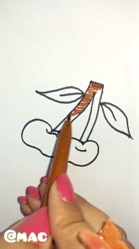 آموزش ساده و سریع نقاشی گیلاس با تکنیک‌های خلاقانه M Arts Creativity