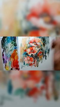 آموزش نقاشی گل‌های آبرنگی به سبک آزاد برای مبتدیان