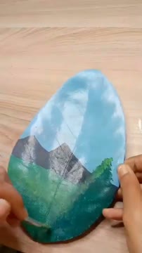 آموزش نقاشی خلاقانه روی برگ با رنگ اکریلیک