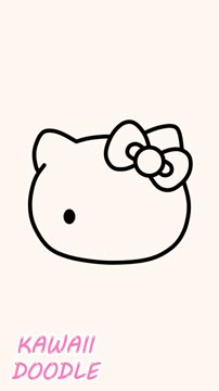 آموزش گام‌به‌گام نقاشی آیکون کیوت Hello Kitty به سبک کاوایی