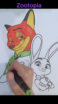 آموزش رنگ‌آمیزی شخصیت‌های انیمیشن Zootopia برای کودکان