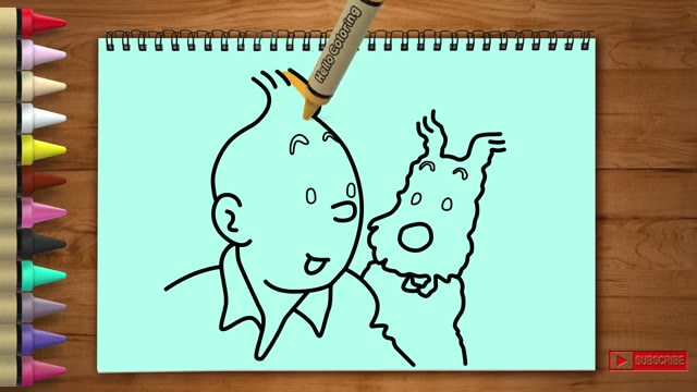 آموزش نقاشی و رنگ‌آمیزی شخصیت TinTin برای کودکان