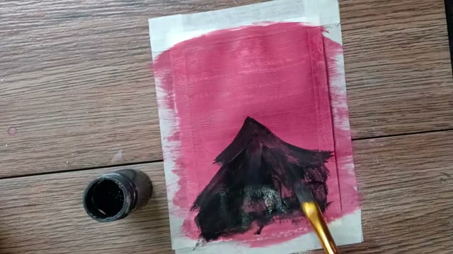 آموزش نقاشی منظره شب با رنگ پوستر و اکریلیک برای مبتدیان