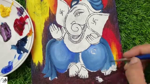 آموزش نقاشی اکریلیک طرح گانشا؛ یادگیری گام‌به‌گام نقاشی برای مبتدیان