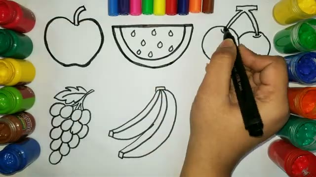 آموزش نقاشی و رنگ‌آمیزی میوه‌ها برای کودکان؛ یادگیری نام میوه‌ها به زبان ساده
