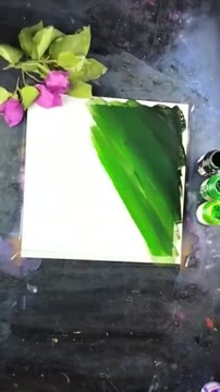 آموزش نقاشی ساده و سریع گل با رنگ اکریلیک برای مبتدیها