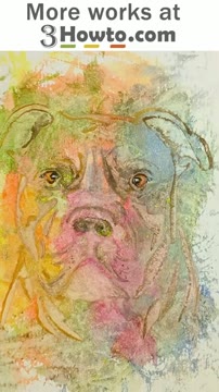 آموزش طراحی کارت پستال هنری با طرح سگ Staffordshire Bull Terrier