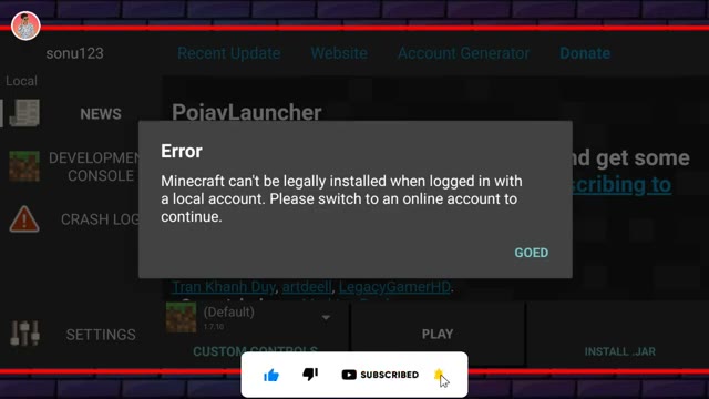 آموزش رفع خطای Minecraft در PojavLauncher هنگام استفاده از اکانت محلی
